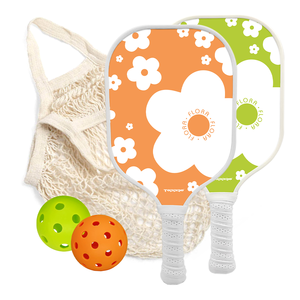TOPPRO T7025 Outdoor Paddle Competition Gear-Fiberglass Face <b>Polymer</b> Honeycomb Core Premium PU Grip Orange & Apple Green - Product Image 5