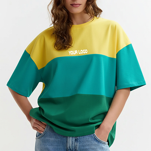 T-shirt pour femme de haute qualité, écologique, 100% coton, 220 g/m², manches courtes, coupe ample, été, appliques - Product Image 4