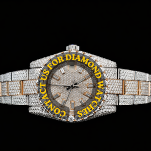 Nuevo Reloj de Pulsera con Diamantes Moissanite de Dos Tonos, Completamente Cubierto de Piedras, para Hombre, de Lujo, con Fecha Automática, Clásico, Última Colección - Product Image 1