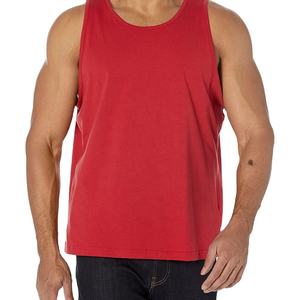 Men's Cotton/Polyester Knitted Tank Top Front Custom Design Anti-Pilling High Quality Fitness Apparel 180g Bulk stringer vest - Product Image 5