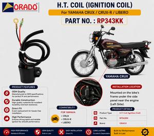 คอยล์จุดระเบิด Yamaha Crux R Crux Libero HT คุณภาพส่งออก สำหรับอะไหล่รถจักรยานยนต์สองล้อ อินเดีย อโราโด - Product Image 3