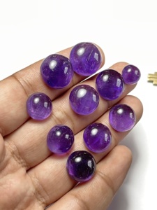 Ametyste Naturelle Ronde Cabochon, Pierre Précieuse Améthyste Violette Ronde Cabochon Polie, Pierre Non Montée - Product Image 3
