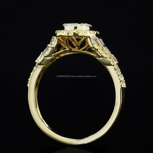 Bague de fiançailles et de mariage en argent sterling 925 style hip-hop, sertie de pierres en grappe, taille baguette, monture à griffes, plaqué rhodium, pour cadeau d'anniversaire - Product Image 2