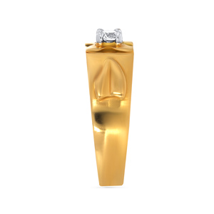 Anillo Solitario Brave Heart para Hombre, Anillo Clásico Ancho de Oro con Diamante Redondo Brillante, Joyería Moderna para Hombre - Product Image 4