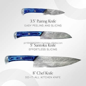 Ensemble de couteaux de chef professionnels en acier Damas multifonctionnels et écologiques, 5 pièces, avec manche en bois, pour la cuisine, vente chaude - Product Image 3