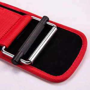 Cinturón de levantamiento de pesas ajustable rojo con cierre de hebilla, soporte transpirable para la cintura, para entrenamiento de fuerza, uso unisex en el gimnasio - Product Image 4
