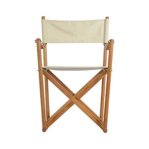 Silla de Director Plegable de Madera de Teca Natural con Asiento de Tela, Ecológica, Duradera, Moderna y Elegante, Muebles para Patio y Cafetería - Product Image 6