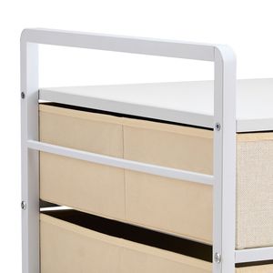 Support de mini-réfrigérateur de 176 lb avec 2 tiroirs et 4 roulettes pivotantes, chariot de rangement mobile, table pour mini-réfrigérateur - Product Image 2