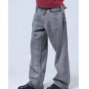 Men's Straight Leg Loose Fit Denim <b>Jeans</b> Mid Waist Solid Color Cotton Casual Autumn Style Regular Wash - Product Image 6