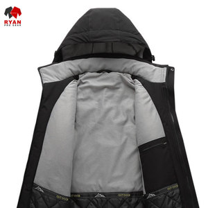 เสื้อแจ็คเก็ตซอฟต์เชลล์ผู้ชายแบบกันลม กันน้ำ ระบายอากาศได้ดี  ไม่มีลาย  พร้อมซิปปิดและโลโก้แบบกำหนดเองสำหรับขายส่ง - Product Image 5