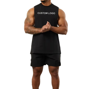 <b>Men's</b> <b>White</b> Sleeveless Tank Top O-Neck Cotton Casual Breathable Sportwear Custom Logo Front Print - Product Image 5