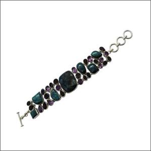 925artpalace Solid Multistone <b>Sterling</b> <b>Silver</b> Gemstone <b>Bracelet</b> Colorful - Product Image 1