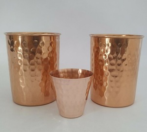 Pure copper drinking tumbler Solid copper water <b>glass</b> Handmade copper tumbler Copper <b>cup</b> for drinks - Product Image 4