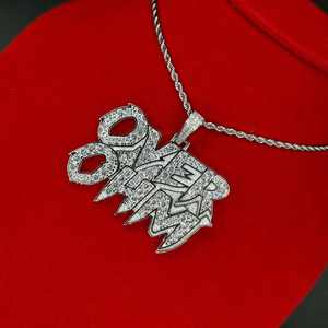 Collar Personalizado con Colgante de Letra Inicial en Dos Tonos de Plata S925, Estilo Hip Hop, con Moissanita VVS D y Cadena de Latón para Hombre y Mujer - Product Image 1