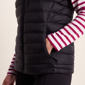 Black Knitted <b>Quilted</b> Puffer Vest Sleeveless Zip <b>Waistcoat</b> Lightweight Outerwear Autumn Outdoor Wear Women's Vest - Product Image 4
