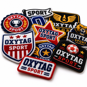 Patchs brodés Oxytag Sport, thermocollants, en feutre non tissé, décorations rectangulaires, vente en gros, meilleurs patchs en chenille - Product Image 1
