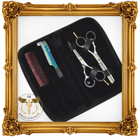 Ensemble de ciseaux et rasoirs de barbier professionnels en acier inoxydable légers, coffret cadeau