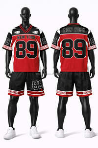 Nueva Camiseta de Fútbol Americano Personalizada de Manga Corta, Colores Personalizados, Malla Degradada, Forma Cuadrada, 100% Poliéster - Product Image 5