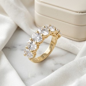 5.25CTW Oval Cut Prong Set Seven-Stone Band <b>Ring</b> - Product Image 3
