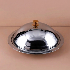 Cúpula de acero inoxidable redonda de diseño más vendida, cubierta metálica para alimentos, cloche para mesa de cocina, catering y servicio de platos con tapa. - Product Image 4