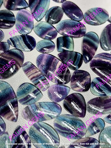 FAIJAN GEMS Fluorite Arc-en-ciel Naturelle Certifiée Cabochon Pierre Brute Cristal Vert Spécimen Fabrication de Bijoux Origine Rajasthan - Product Image 2