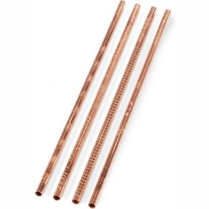 Eco-Friendly <b>Reusable</b> Pure Copper <b>Straw</b> Set Wholesale Food Grade Metal Drinking <b>Straws</b> for Cocktails & Tumblers Custom Logo - Product Image 3