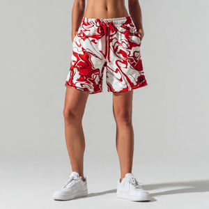 Pantalones Cortos Deportivos Sublimados OEM para Mujer, 450 Gsm, Pantalones Cortos Deportivos para Correr, Pantalones Cortos Deportivos Estampados OEM para Mujer - Product Image 6