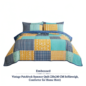 Couette d'été vintage patchwork 220x240 CM, douce et légère, pour la maison et l'hôtel - Product Image 3