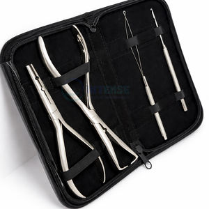 Kit de Extensiones de Cabello de Acero Inoxidable de 4 Piezas, con Pinzas para Remover y Colocar, Herramienta de Bucle de 7 Pulgadas y Aguja de Tracción - Product Image 1