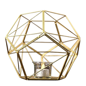 Geometric Brass <b>Tea</b> <b>Light</b> Holder Heat Resistant Home Decoration <b>Lantern</b> - Product Image 1