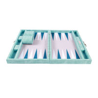 Jeu de Backgammon de Luxe en Cuir PU de Haute Qualité avec Design Pliable, Écologique, Taille Personnalisable et Style Bleecker Street