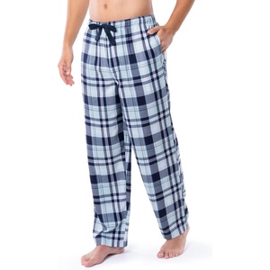 <b>Men's</b> Plus Size PolyesterCotton Nonwoven <b>Flannel</b> <b>Pajama</b> Bottom Gray White Plaid Breathable Quick Dry 220g Fashionable - Product Image 3