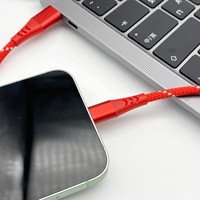 Cable de Alta Calidad para Carga Rápida Tipo-C, 2 Metros, Revestimiento de Nailon Trenzado, Conector Metálico para Computadora, Conductor de Cobre Puro