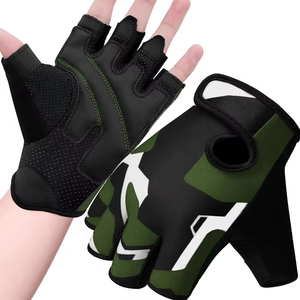 Half Finger Fitness <b>Gloves</b> Black Red PU Leather Adjustable Wrist Unisex Gym <b>Weight</b> Lifting Workout <b>Gloves</b> Breathable Anti Slip - Product Image 6