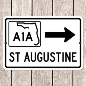 CIFbuy Targa Metallica Souvenir Autostradale A1A di St. Augustine, Florida, Decorazione da Parete, Servizio di Ritiro Disponibile - Product Image 5