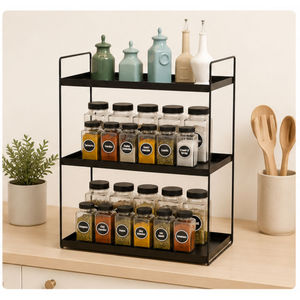 3 Tier Metal <b>Kitchen</b> Counter Organizer <b>Rack</b> Multipurpose <b>Storage</b> Shelf Spice <b>Rack</b> Pantry Organizer Wire Basket <b>Storage</b> Stand - Product Image 3