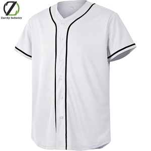 Chemise de baseball unie pour hommes et femmes, t-shirt décontracté à manches courtes et boutons - Product Image 5