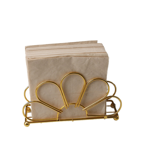 Porte-serviettes en métal glamour avec finition dorée, design autoportant pour la décoration intérieure, porte-serviettes en fer de luxe, métal contemporain - Product Image 2