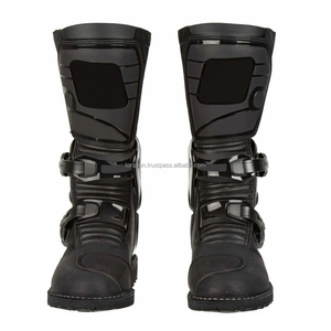 Bottes de moto de course de qualité supérieure, respirantes, légères, en cuir microfibre, mi-mollet, avec fermeture éclair latérale, antidérapantes, confortables, en EVA souple - Product Image 1