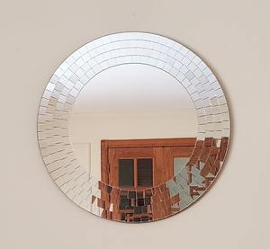 Cadre de miroir rectangulaire en os incrusté, moderne et écologique, fait main avec un motif floral pour la décoration murale intérieure de maisons et d'hôtels de luxe - Product Image 5