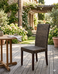 Modern High Back Natural Wicker <b>Dining</b> <b>Chair</b> Wholesale Rattan Restaurant Furniture Casual Handwoven Wooden Leg Side <b>Chairs</b> - Product Image 6