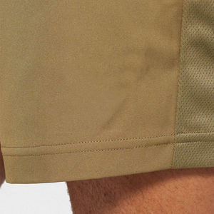 <b>Men</b> Solid Color Knitted <b>Shorts</b> Mid Waist Elastic Drawstring Breathable Regular Fit Casual Style Olive <b>Green</b> - Product Image 3