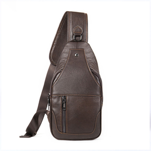 Customized Hot Selling <b>Men</b> Outdoor Custom Logo Utility Fanny Pack <b>Leather</b> Waist Bag with Zipper Closure Custom Sports and Travel - Product Image 1