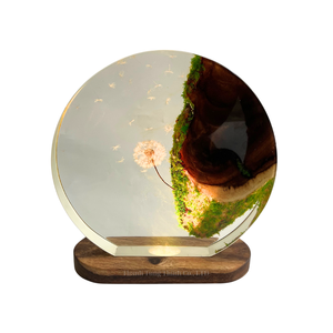 Decoración artística redonda de resina con escena de ciervos y bosque, hecha a mano, estilo nórdico, para exhibir en la sala de estar. - Product Image 2