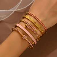 Parure de bijoux en acier inoxydable plaqué or 18 carats pour femme, avec zircon, étanche, inaltérable, bijoux de mode, fournisseur en gros