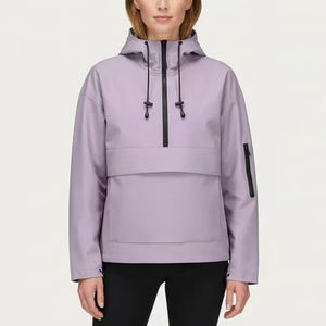 Chaqueta Cortavientos Deportiva con Capucha para Mujer 2026, Abrigo Casual de Manga Larga con Cuello de Media Cremallera para Correr al Aire Libre, Color Sólido - Product Image 4