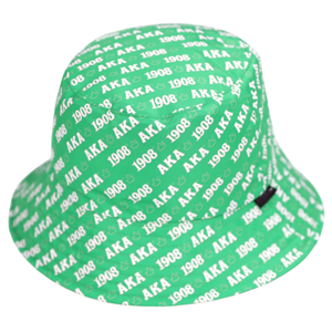 AKA Pink Green White Reversible Bucket <b>Hat</b> Double Sided Embroidered Cotton Fisherman <b>Hat</b> Casual Outdoor Fashion <b>Cap</b> - Product Image 1