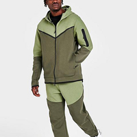 Sweat-shirt à capuche zippé pour homme, vert olive, en molleton français, coupe décontractée, hiver, 100% coton, service OEM
