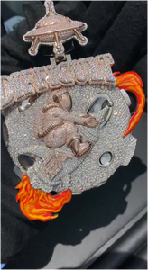 Colgante de Hip Hop Personalizado, Colgante Redondo con Incrustaciones de Moissanita, Cadena Cubana para Hombre, Plata 925, Colgante con Inicial de Letra y Diamantes - Product Image 6