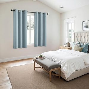 Cortinas Opacas Térmicas Aislantes Azul Pizarra de 63 Pulgadas de Largo, 2 Paneles, Color Sólido, para Dormitorio y Sala de Estar, Cortinas Oscurecedoras - Product Image 2